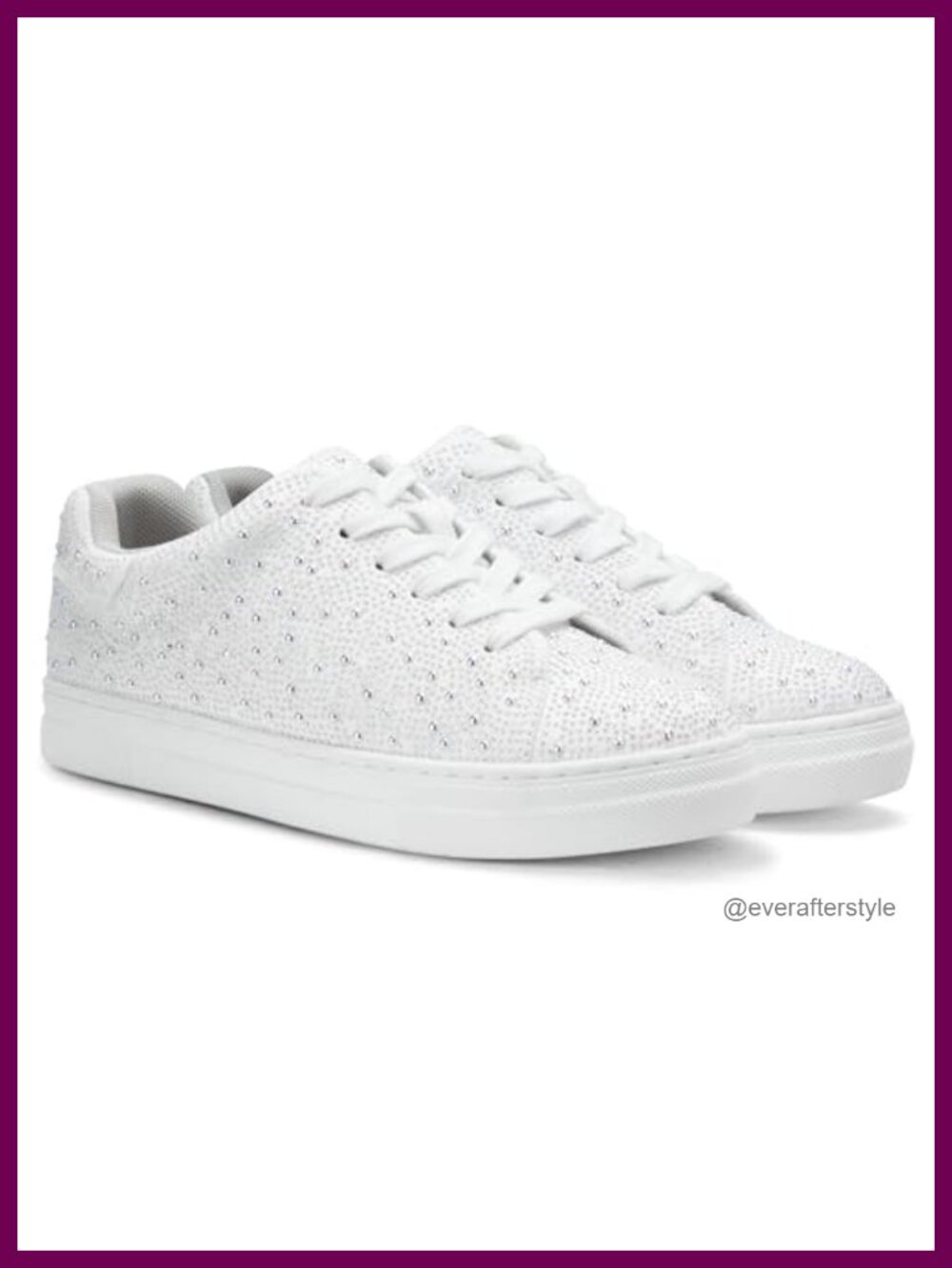 Rhinestone Platform Lace Up Low Top Glitter Sneakers